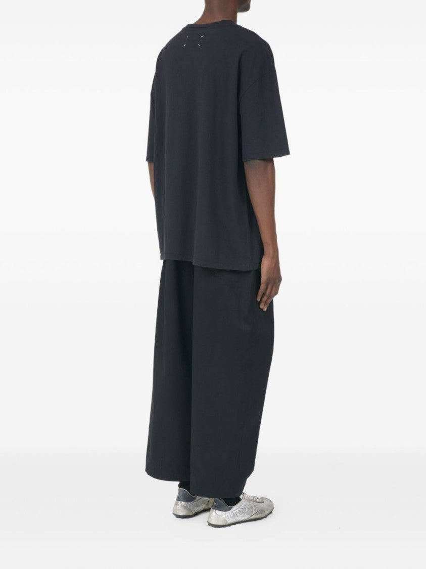 Maison Margiela Navy Cotton T-Shirt With Graphic Print
