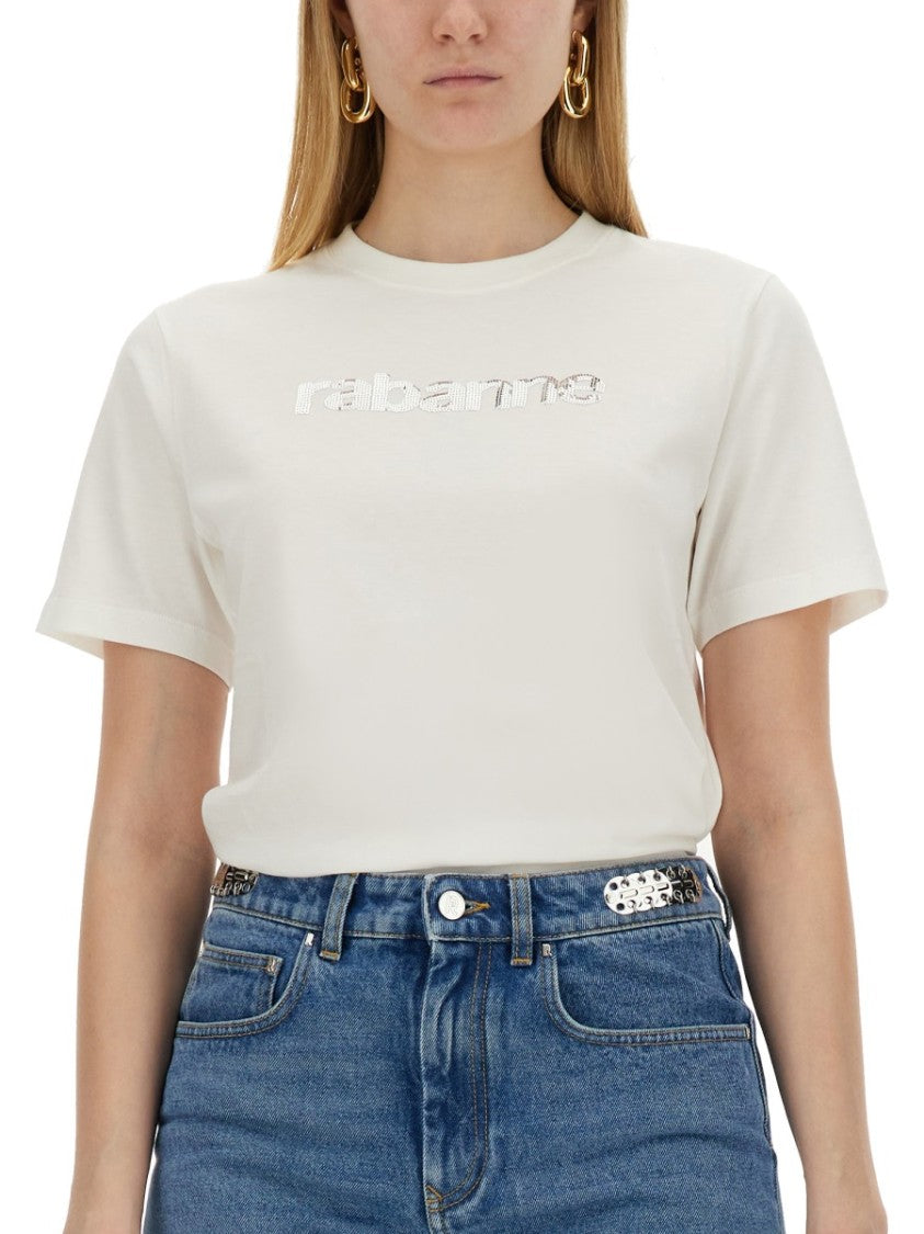 Rabanne Classic Crew-Neck T-Shirt With Subtle Logo Detail