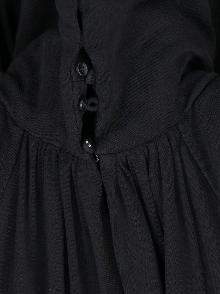 Saint Laurent Draped Mini Dress – Black
