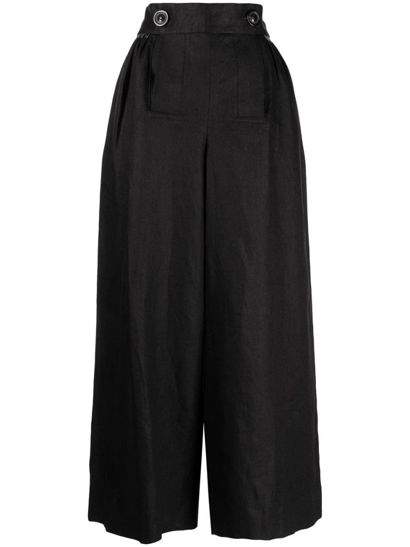 Maison Margiela Wide-Leg Trousers With High Waist And Button Details
