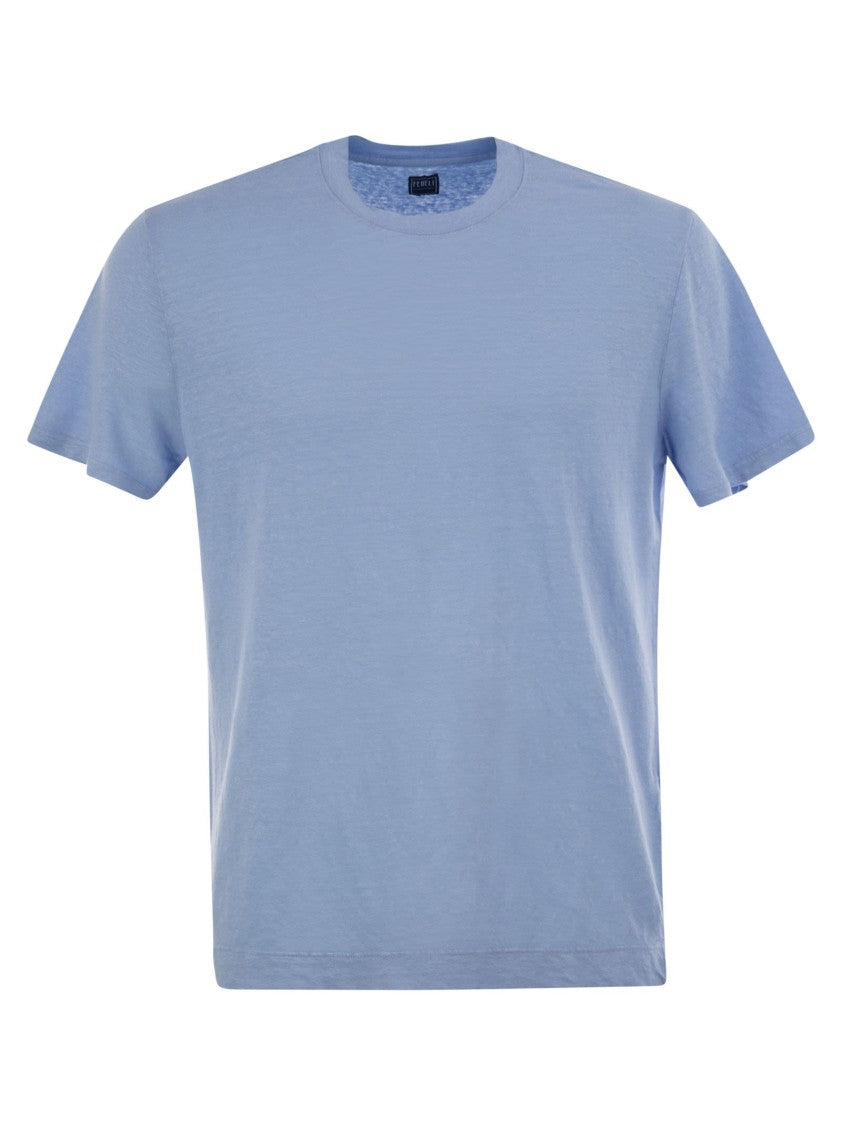Fedeli Stretch Linen Short-Sleeved T-Shirt
