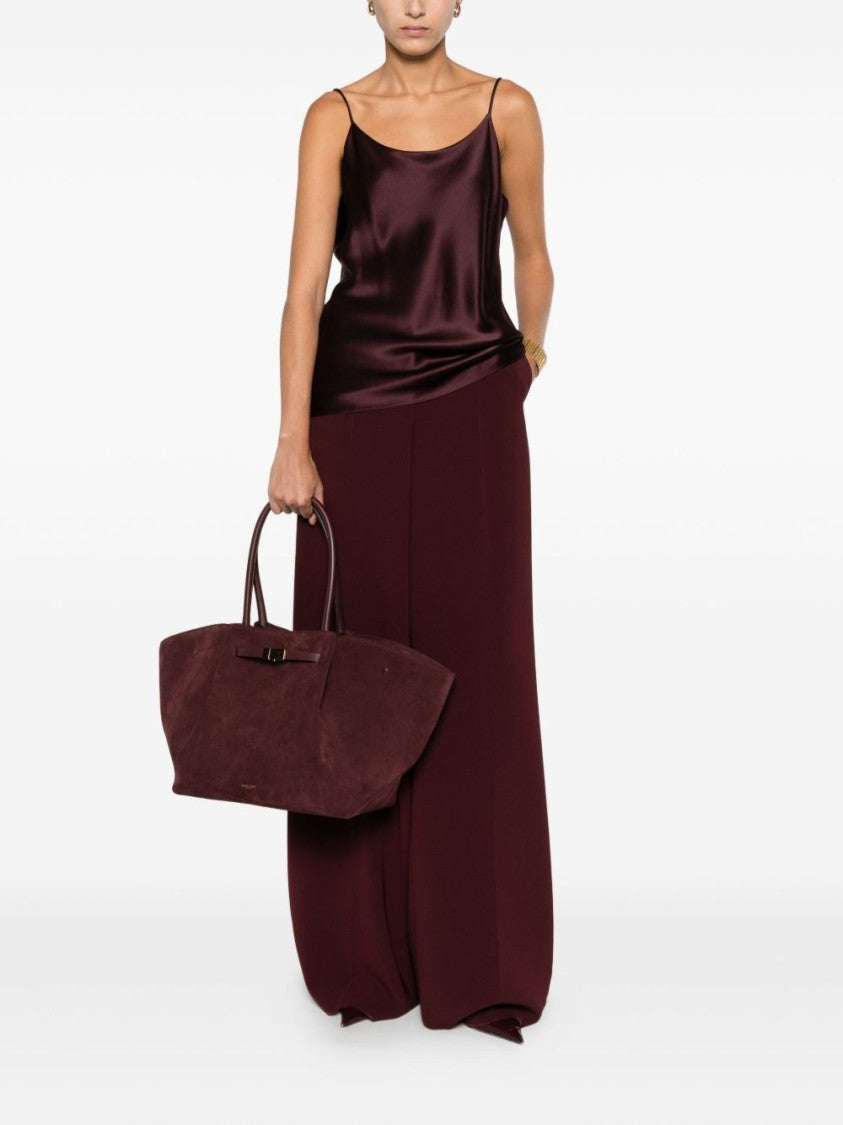 Max Mara Wide-Leg Burgundy Trousers With High Waist