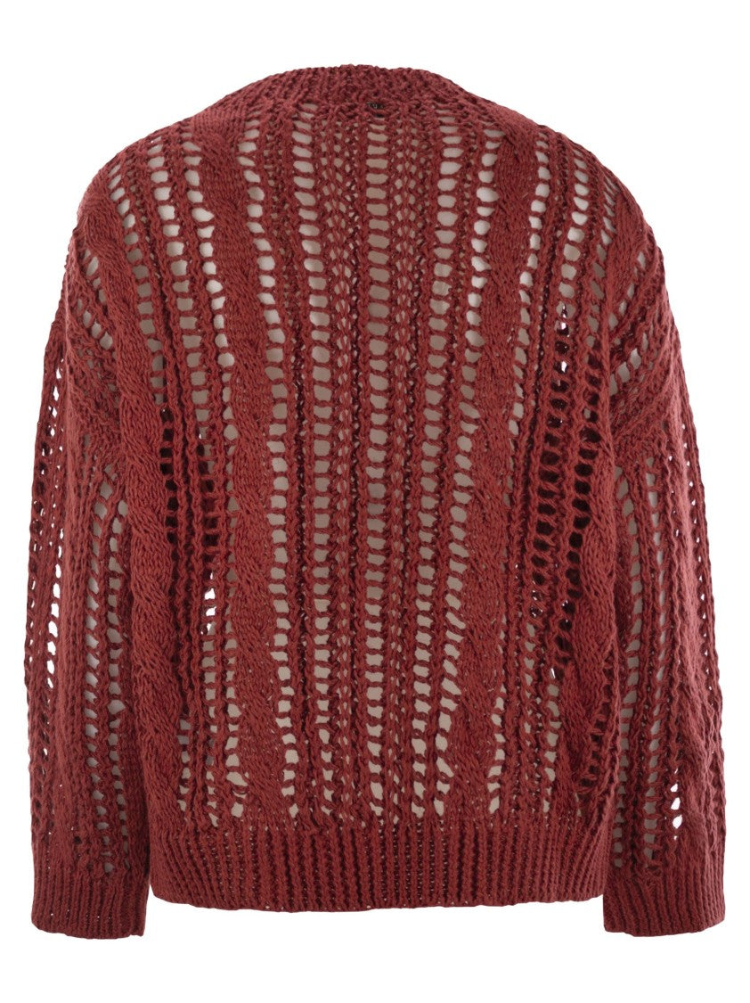 Brunello Cucinelli Cable & Mesh Jute And Cotton Jersey