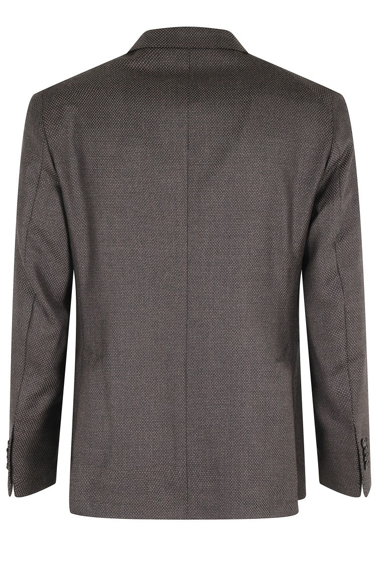 Tagliatore Textured Wool Monopetto Jacket With Lapel Neckline