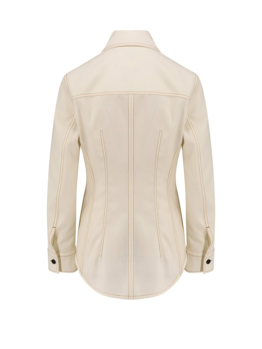 Bottega Veneta Crisp White Shirt With Classic Collar And Tailored Fit