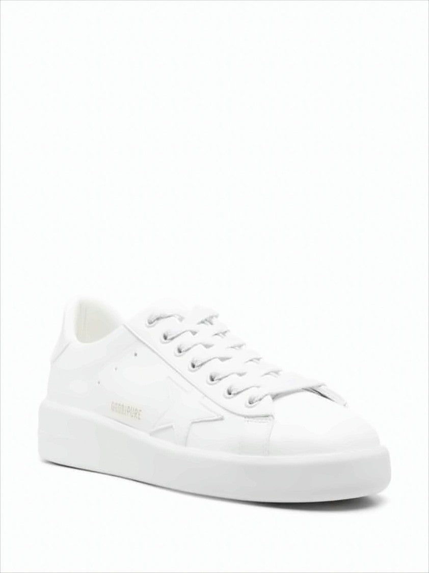 Golden Goose Minimalist White Low-Top Sneakers With Tonal Star Detail