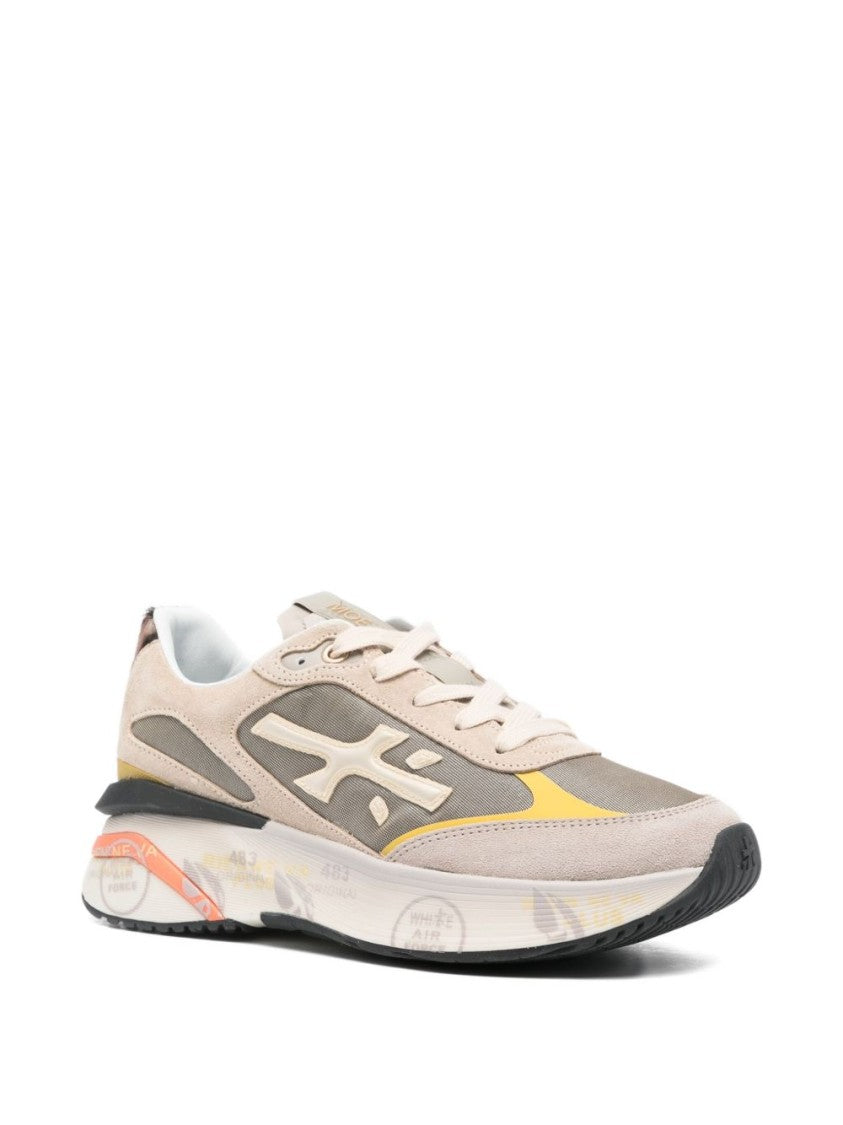 Premiata Layered Brown Sneakers With Suede