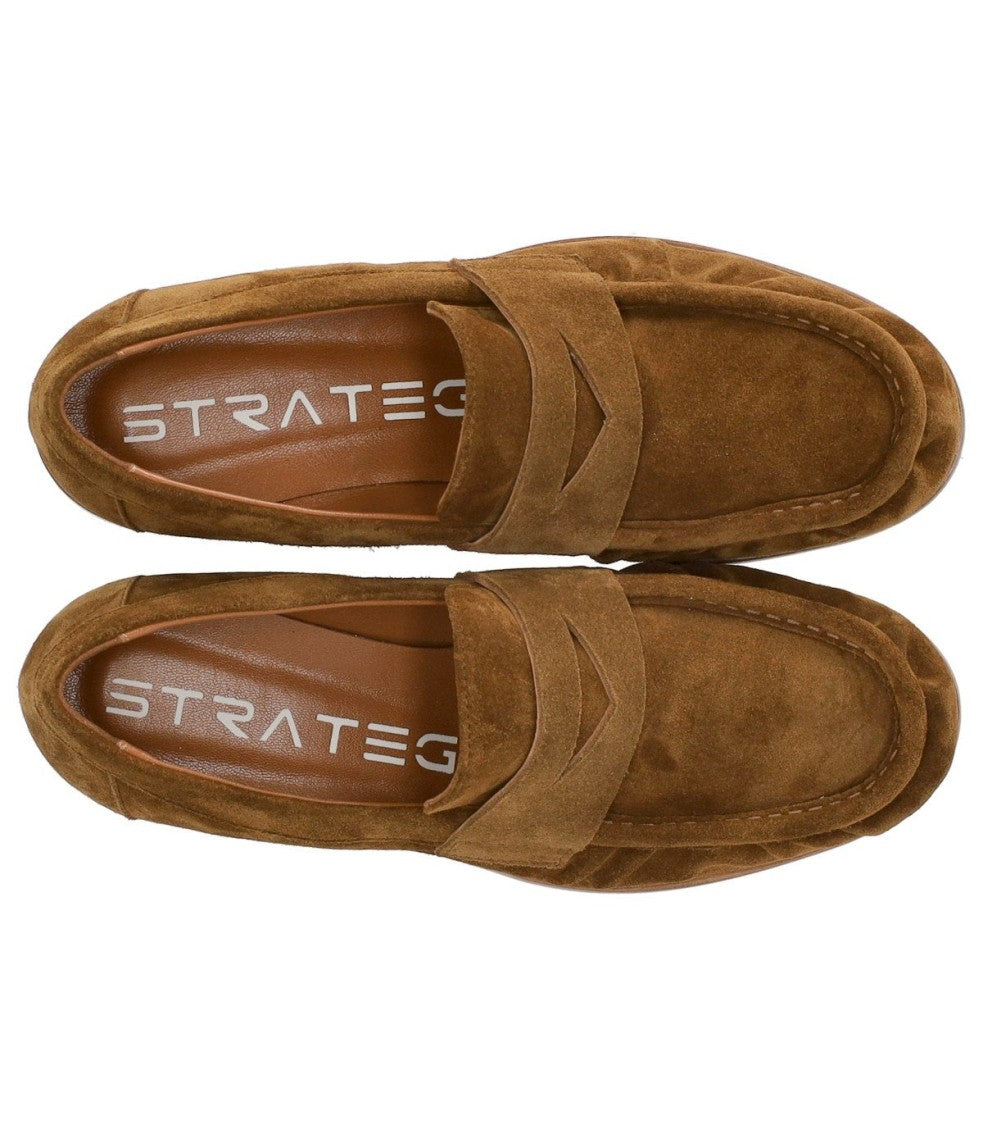 Strategia Cognac Suede Loafer
