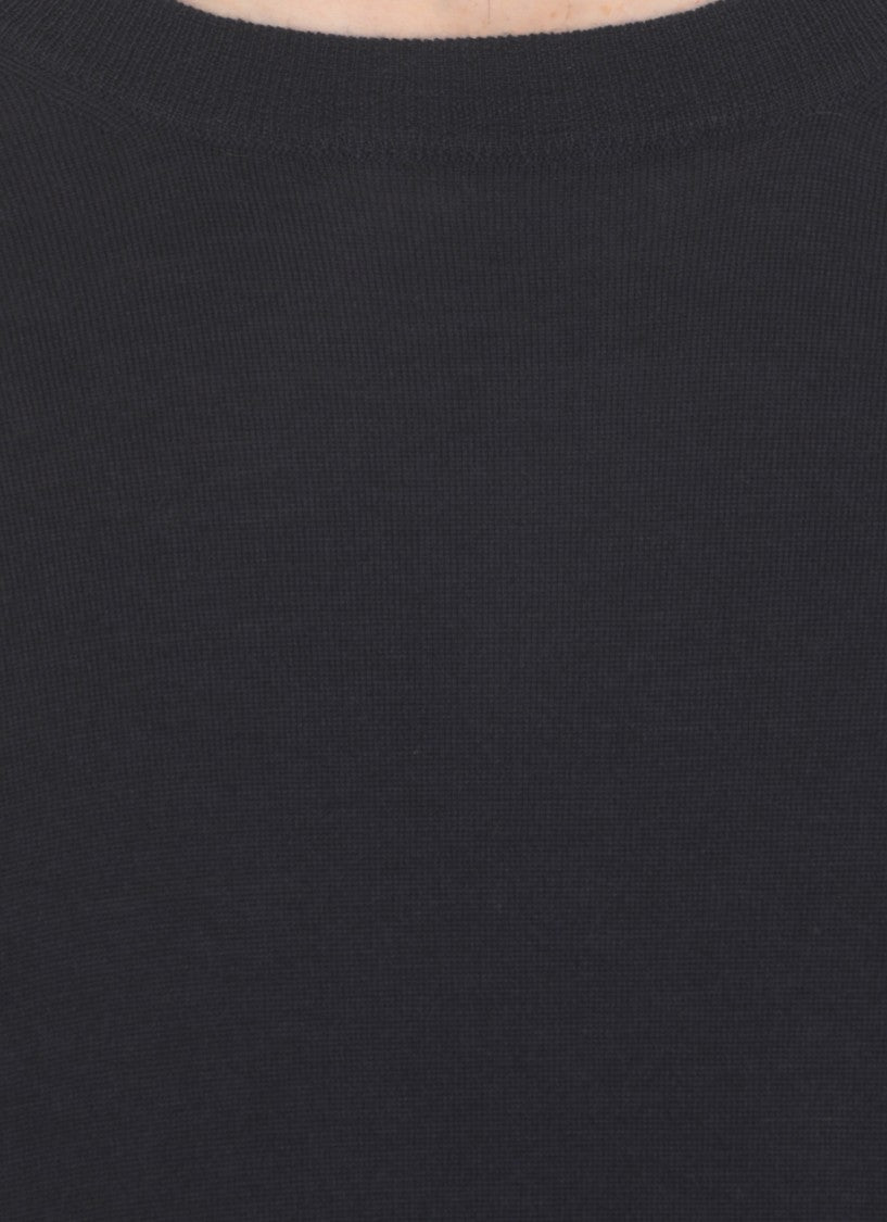 Brunello Cucinelli Navy Blue Virgin Wool/Cashmere Blend Sweater