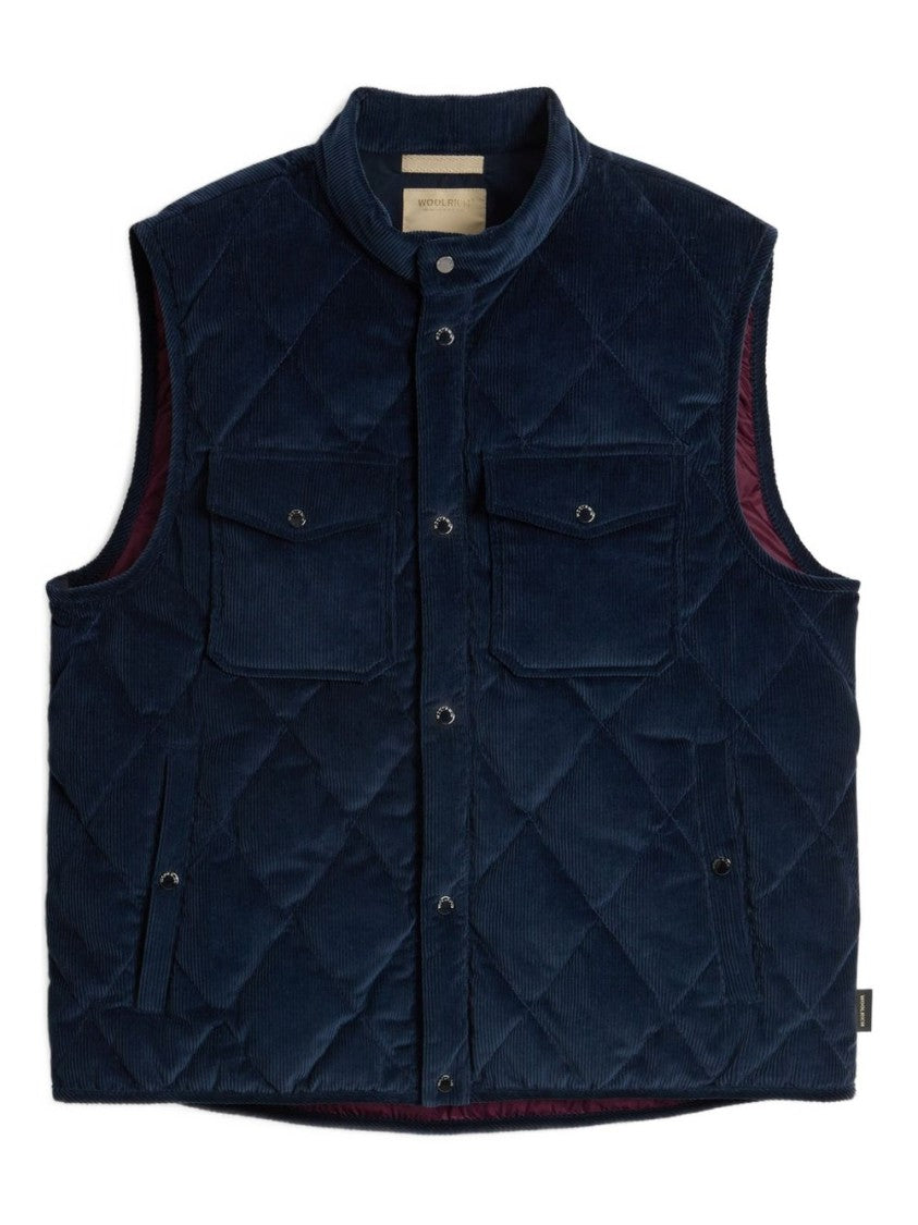 Woolrich Quilted Corduroy Jacket With Stand Collar