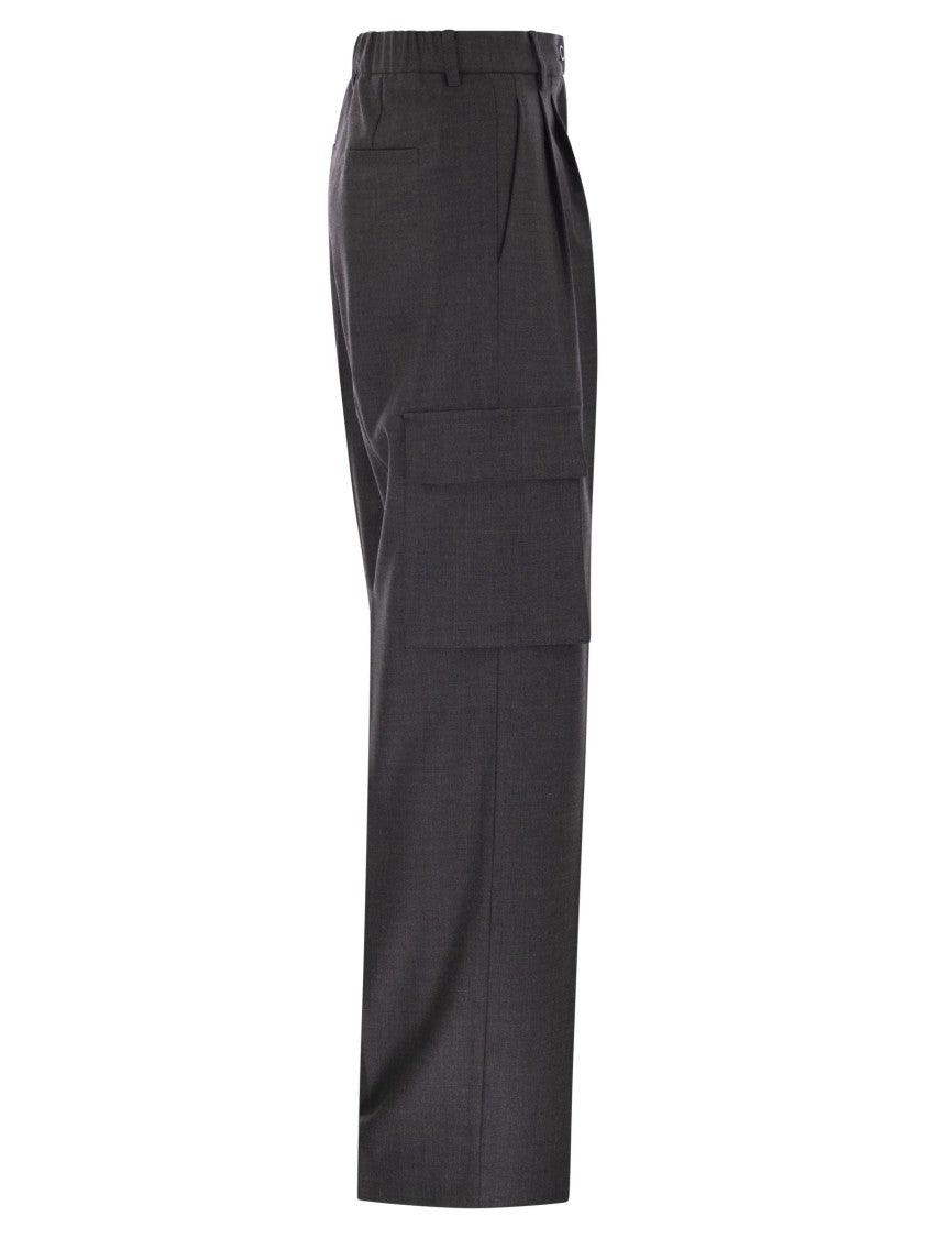 Herno Cargo Trousers In Wool And Viscose Blend