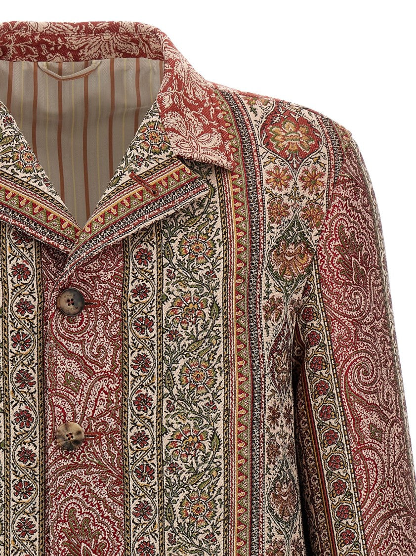 Etro Balmacaan Collar Cotton-Wool Blend Overshirt