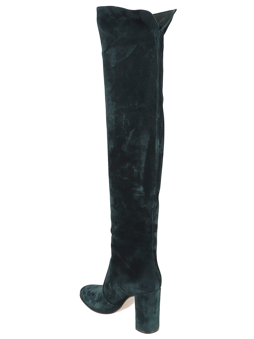 Gianvito Rossi Glen Cuissard Suede Boot With Rounded Toe