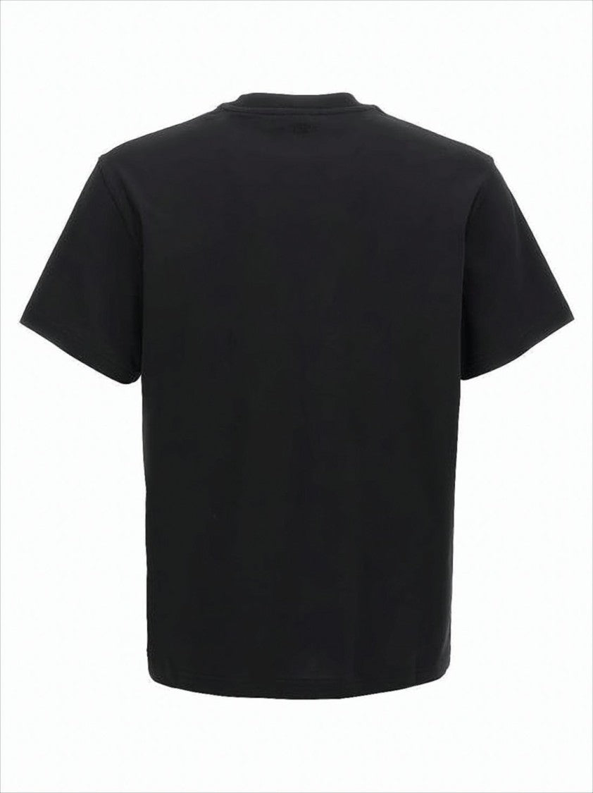 Ami Solid Black Short-Sleeved T-Shirt With Classic Crew Neckline