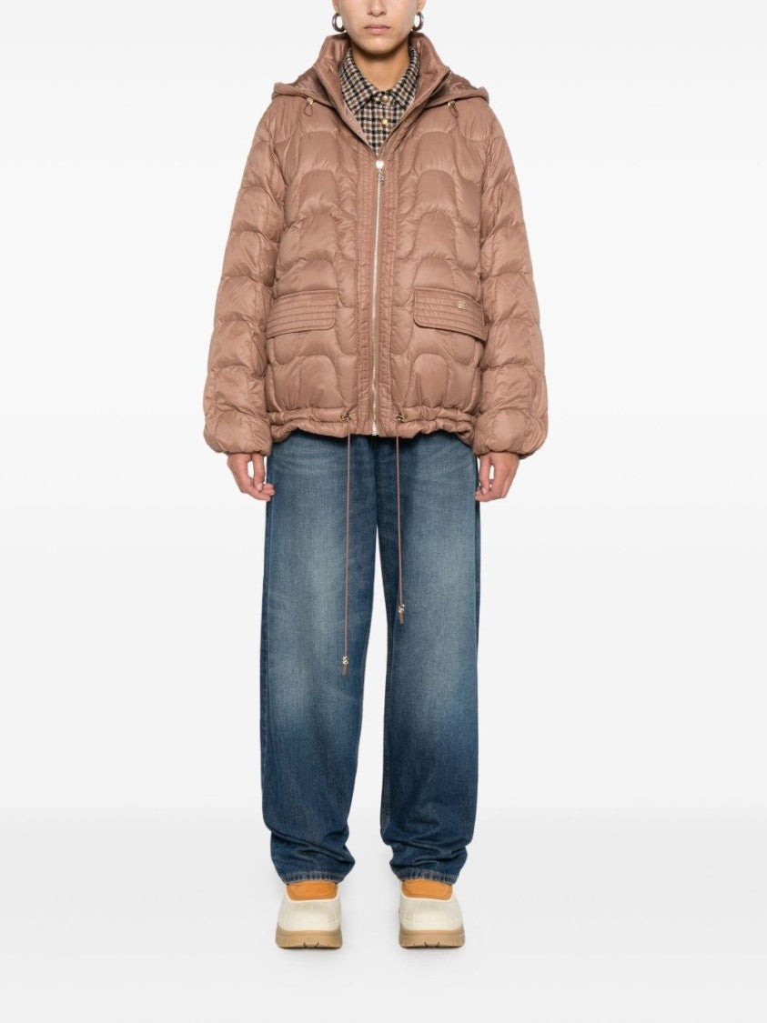 Liu Jo Quilted Brown Jacket With Hood