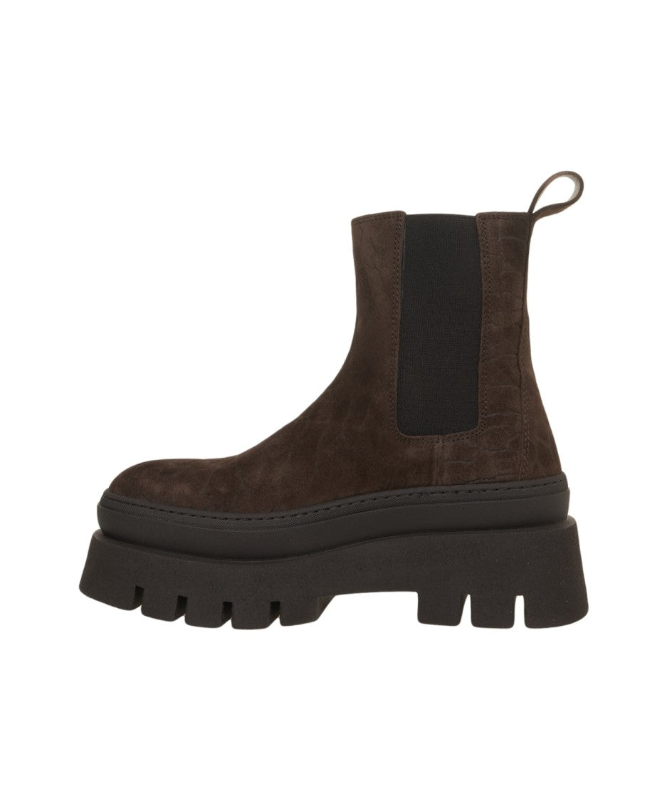 Copenaghen Suede Ankle Boots With Platform Sole