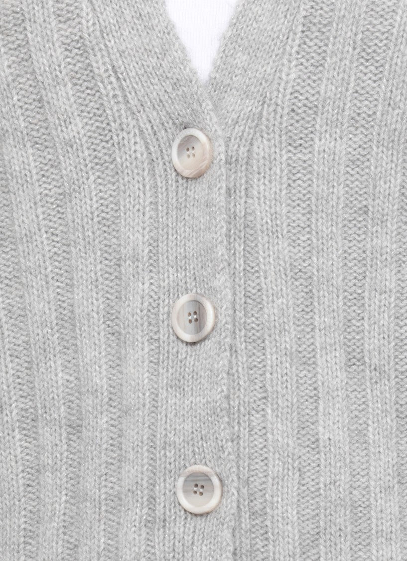 Peserico Grey Alpaca Cardigan