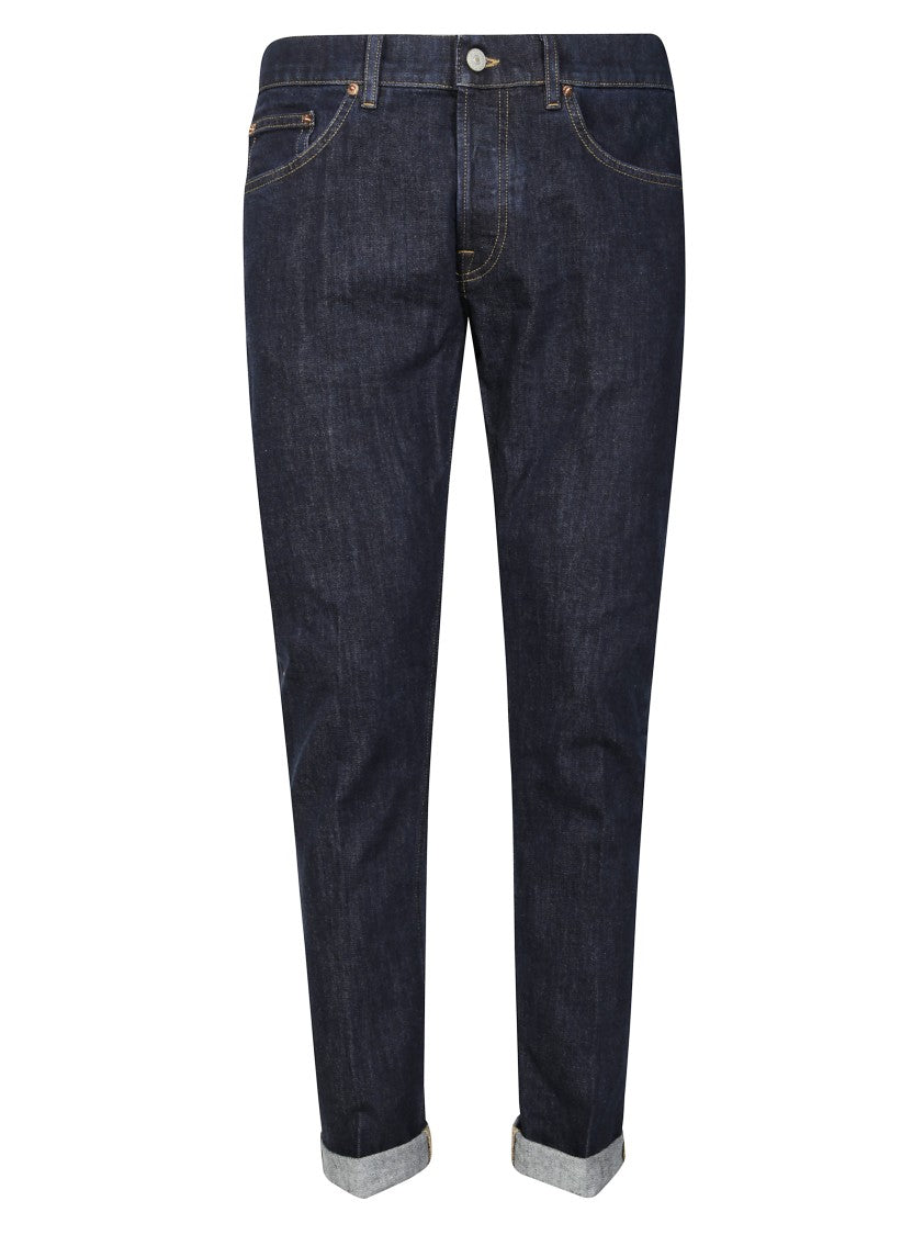 Dondup Dark Indigo Denim Jeans With Classic Five-Pocket Design