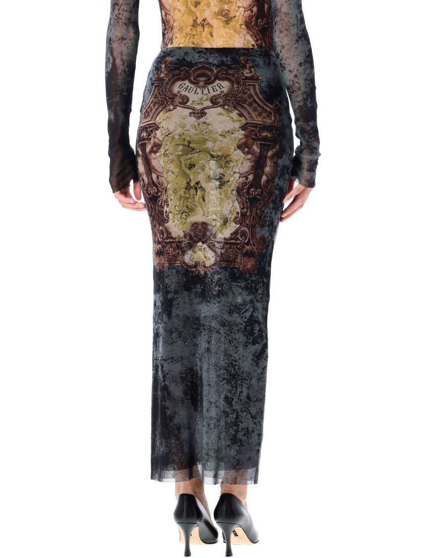 Jean Paul Gaultier Medallion Mesh Midi Skirt