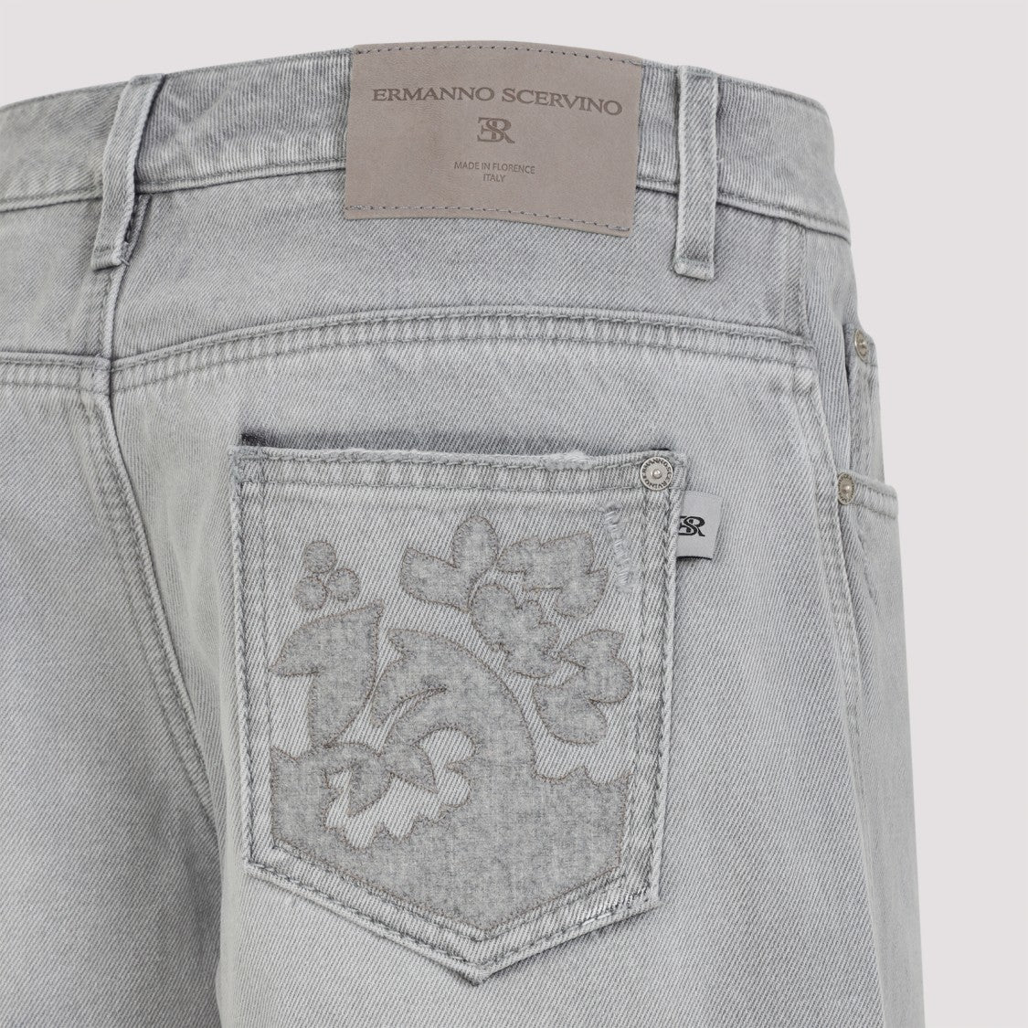 Ermanno Scervino Baggy Grey Cotton Jeans