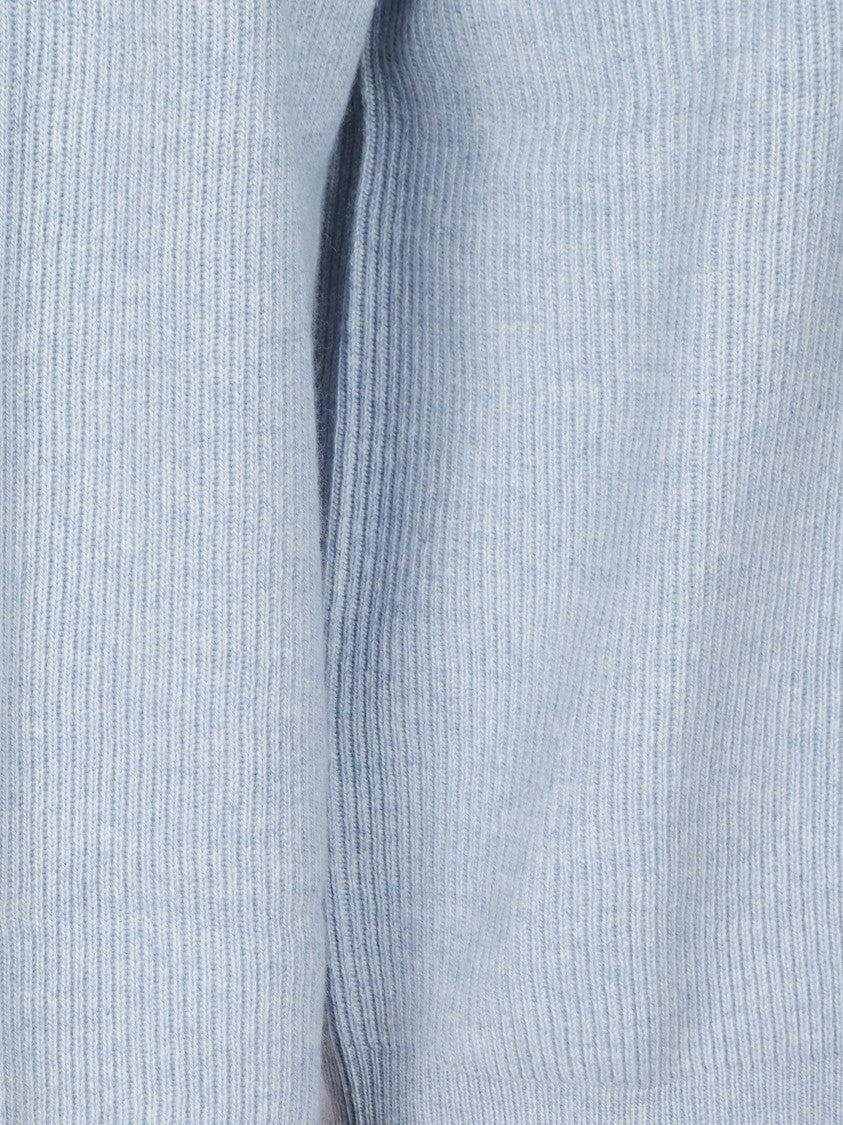 Brunello Cucinelli Ribbed Cashmere Knit Sweater With Classic Crew Neckline