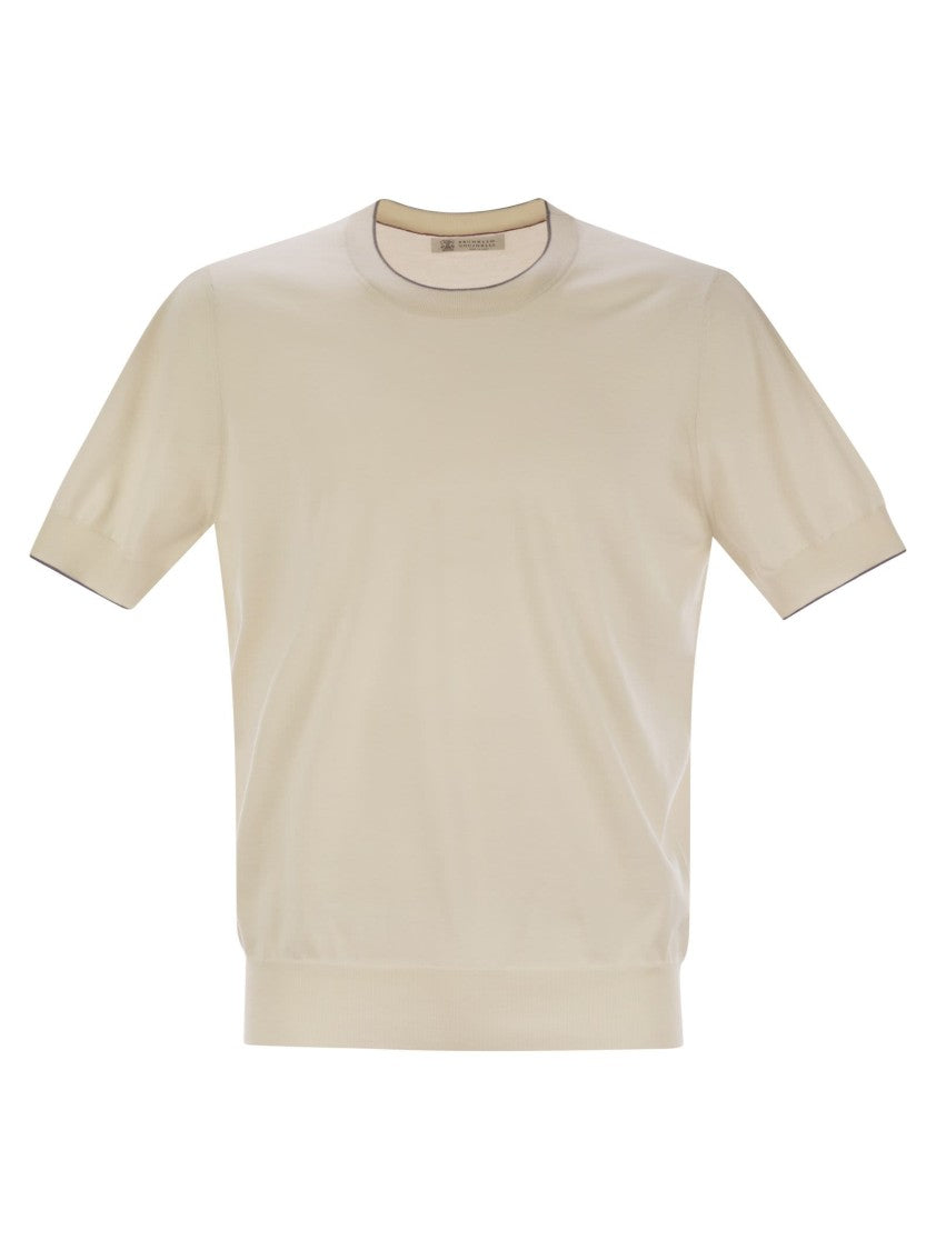 Brunello Cucinelli Short-Sleeved Cotton Jersey With Crew Neck