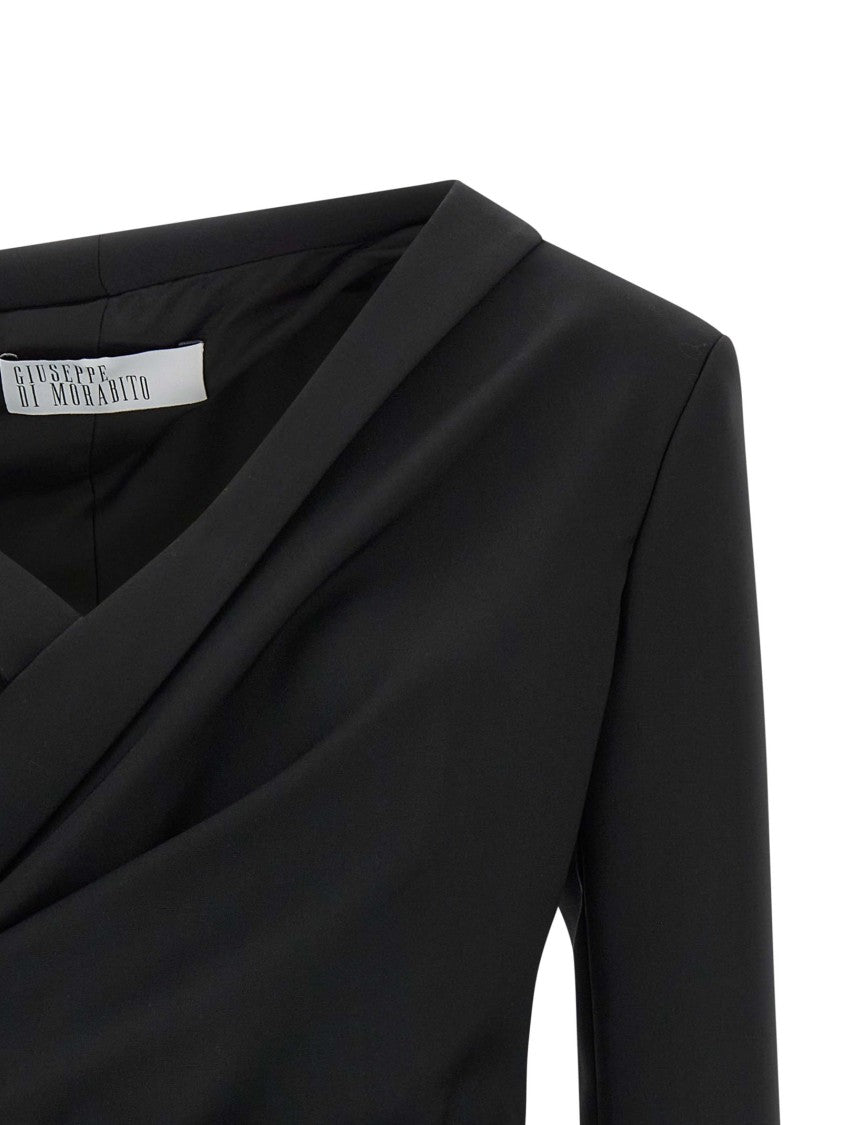 Giuseppe Di Morabito Black Wool Canvas Asymmetrical Blazer