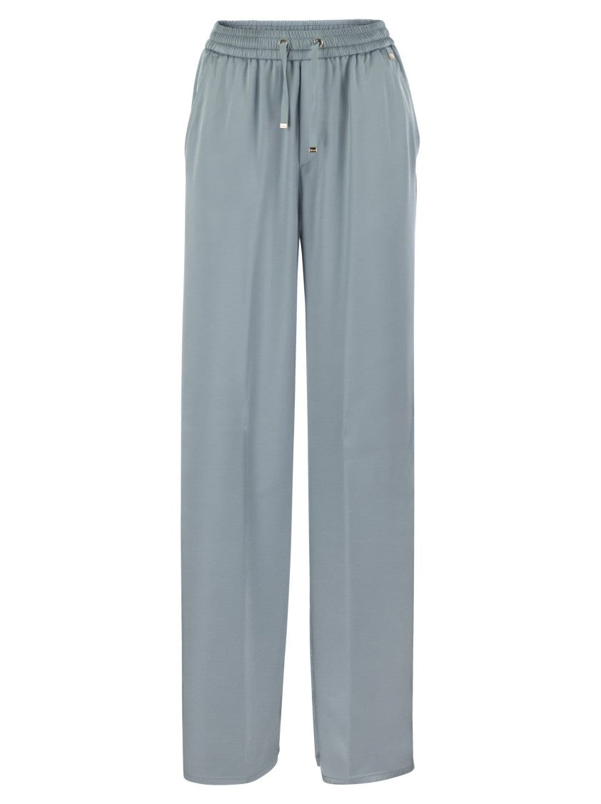 Herno Satin Trousers With Elasticated Waistband