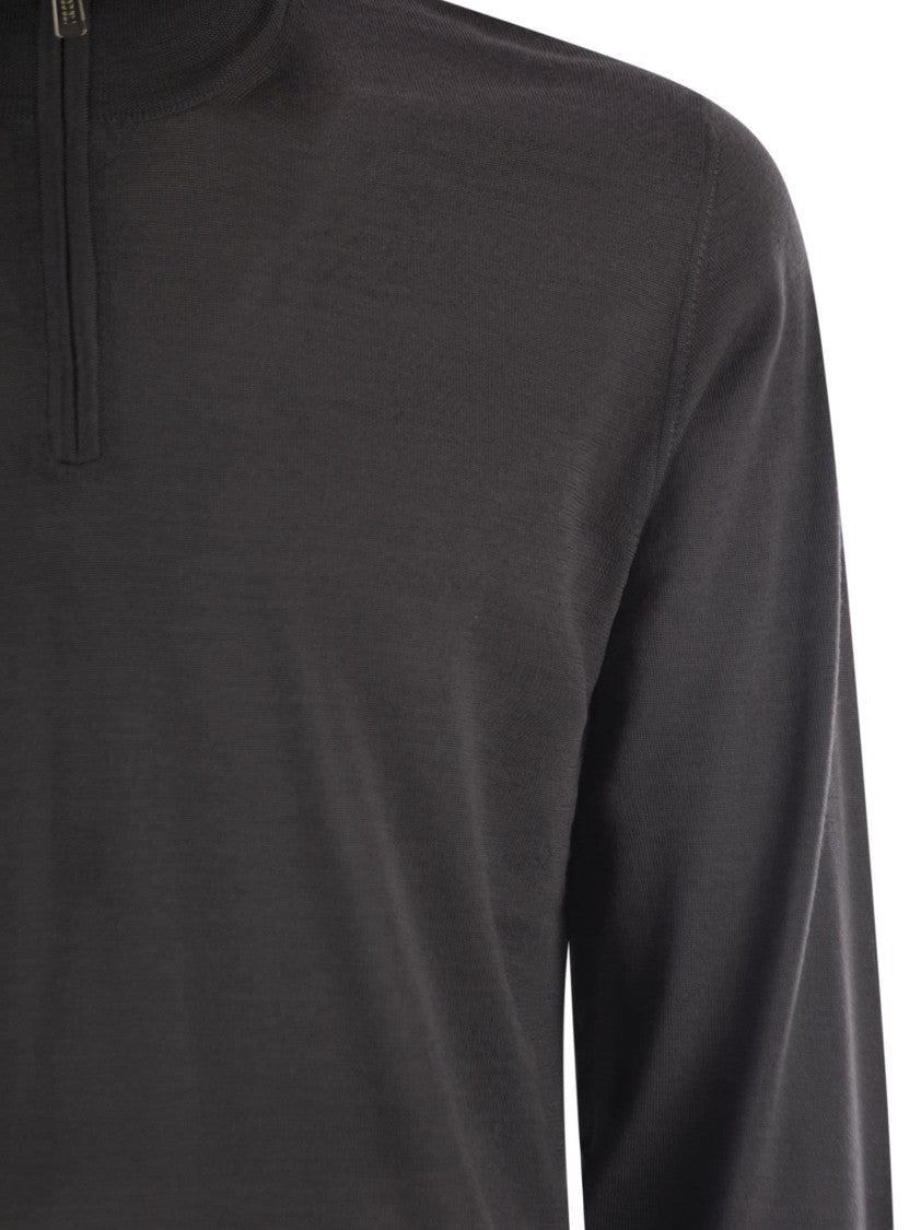 Fedeli Favonio - Superfine Wool Half-Zip Sweater