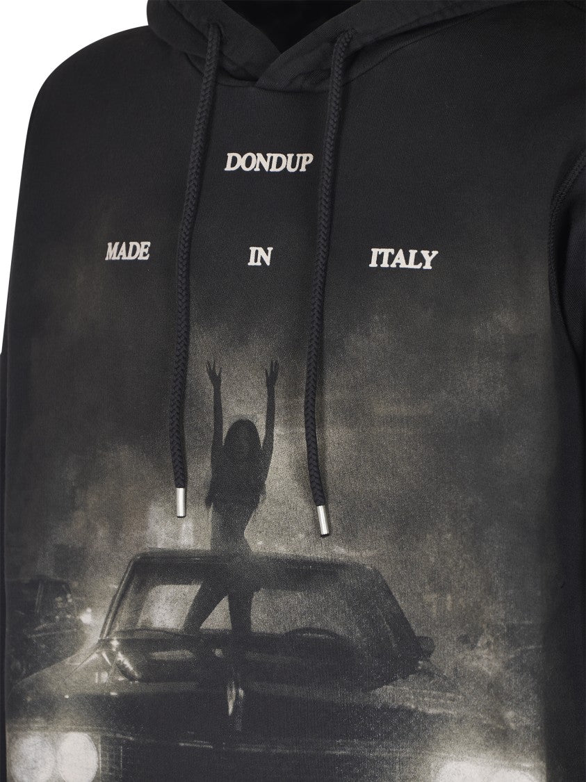 Dondup Graphic Print Black Hoodie