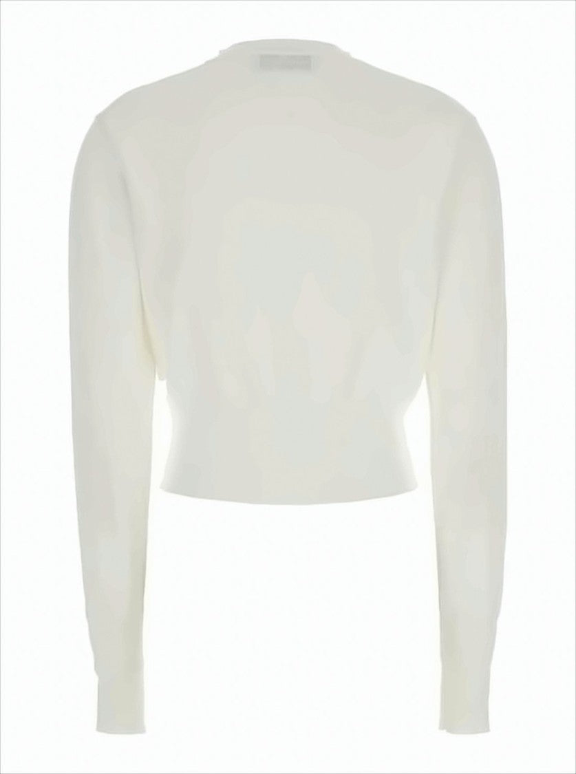 Vivienne Westwood Cropped Cotton Knit Cardigan With Embroidered Emblem