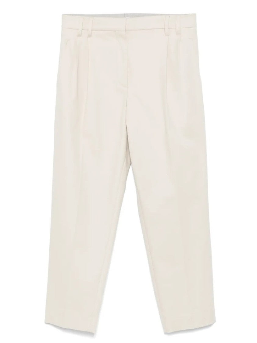 Brunello Cucinelli Tailored Cropped Trousers With Pleated Front