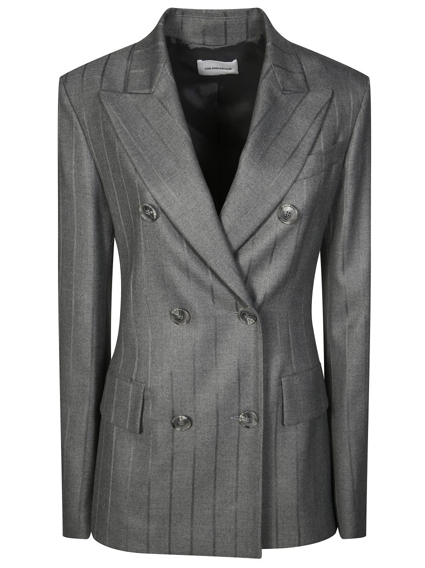 The Andamane Classic Tailored Black Crepe Blazer
