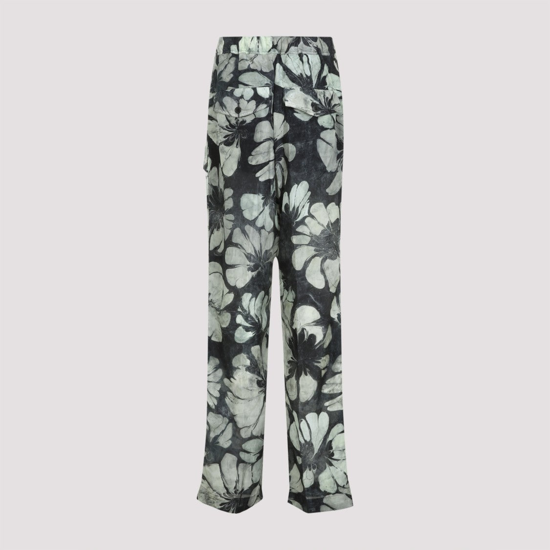 Dries Van Noten Pannoch Green Silk Pants