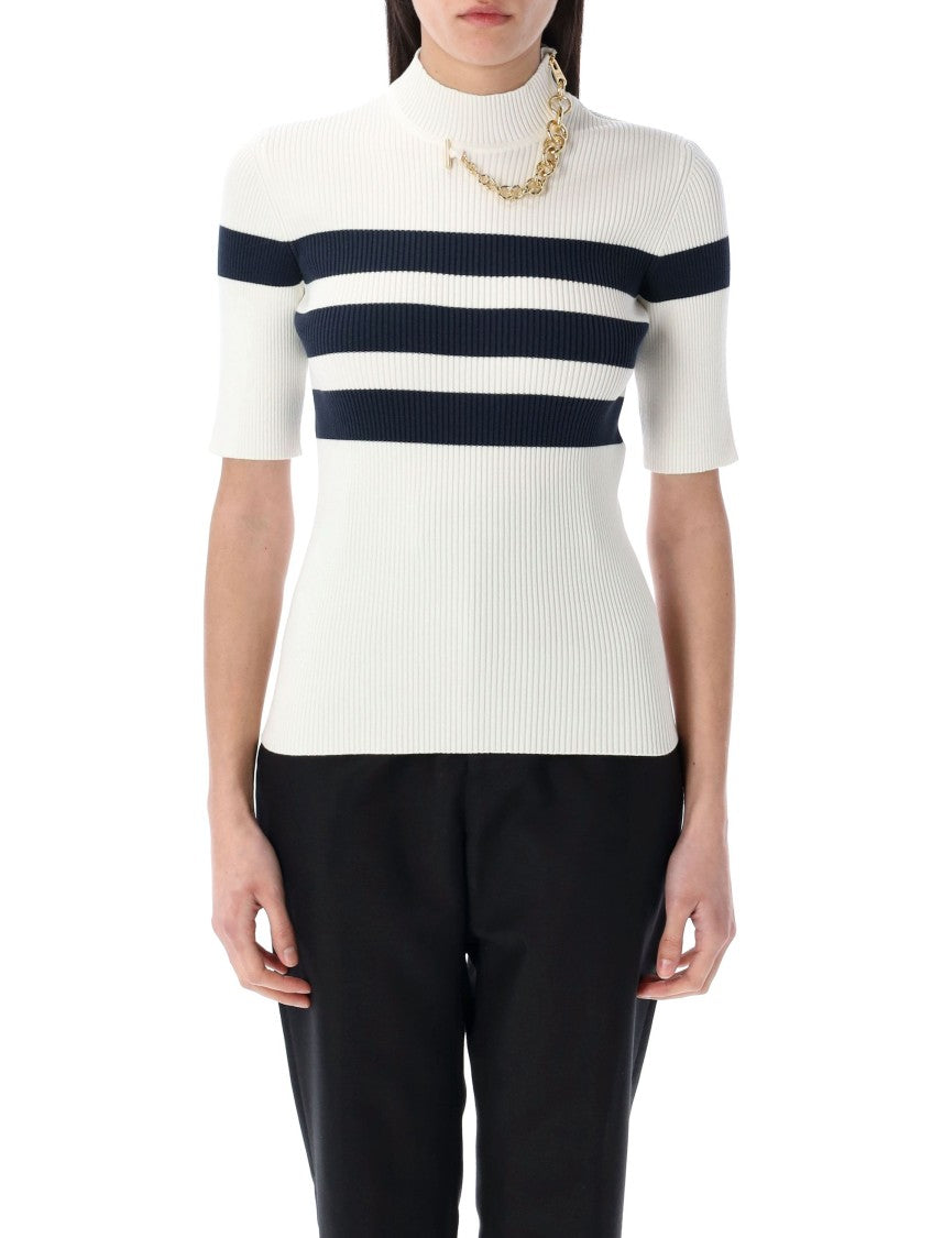 Jean Paul Gaultier Knitted Stripe Short Sleeve Knit