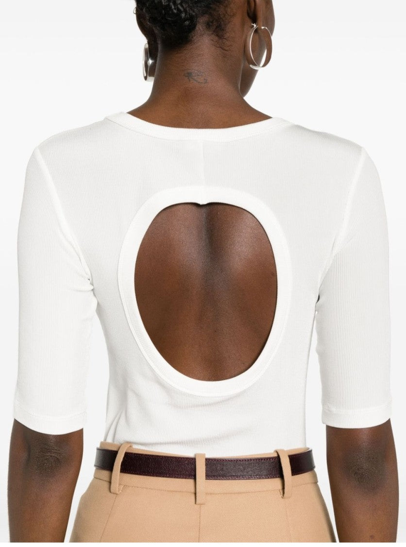 Fabiana Filippi White Jersey Viscose Blend T-Shirt