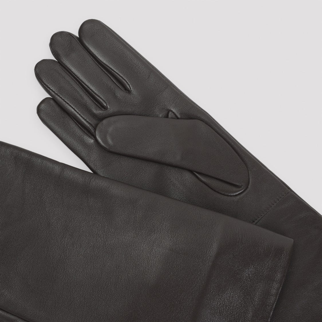 The Frankie Shop Dark Brown Sheep Leather Shop Veneto Long Gloves