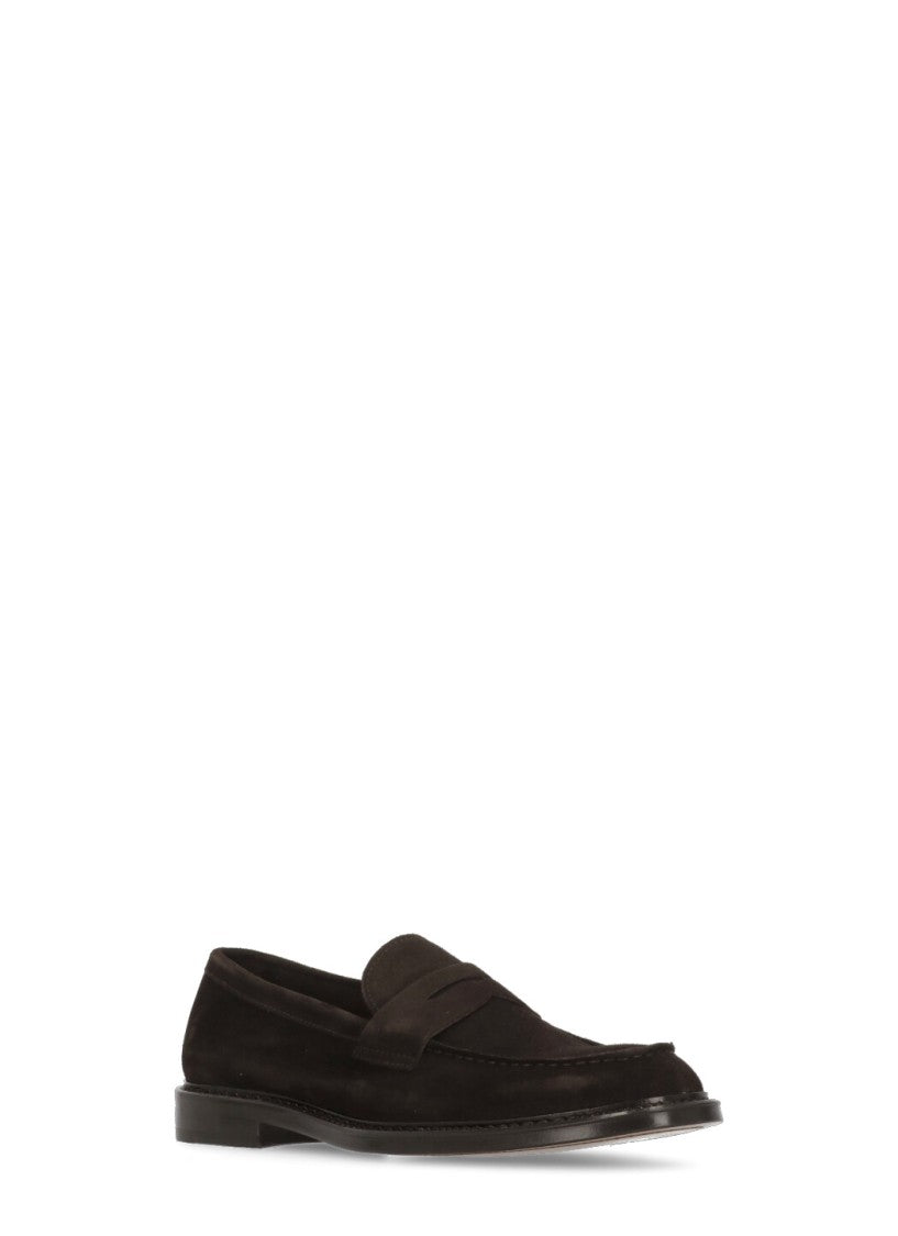 Doucal's Brown Suede Leather Loafers