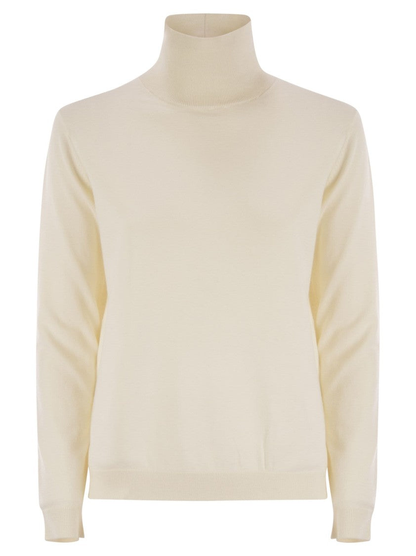 Max Mara Kiku - Turtleneck In Silk And Wool Yarn