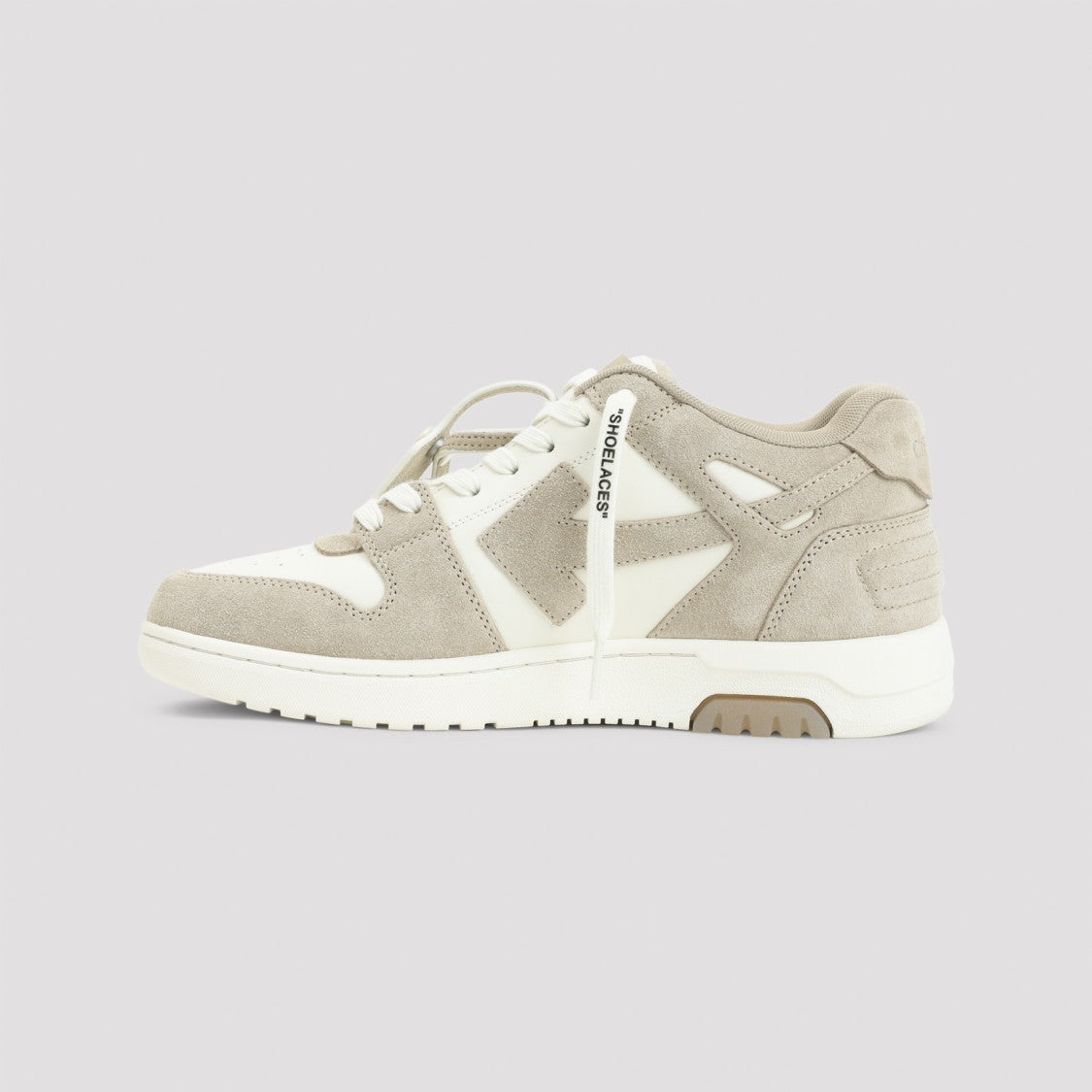 Off-White Out Of Office Beige Leather Sneakers
