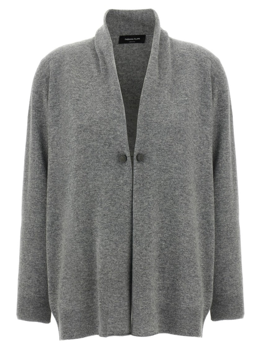Fabiana Filippi Jewel Brooch Cardigan