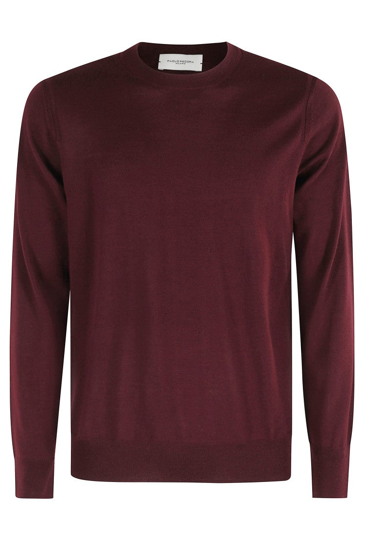 Paolo Pecora Round-Neck Sweater In Deep Moost With Smooth Knit