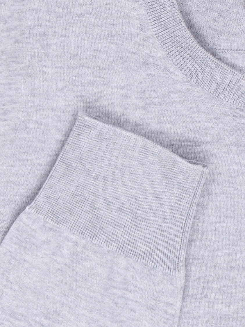 Zegna Wool Sweater Grey Knitted Crew Neck