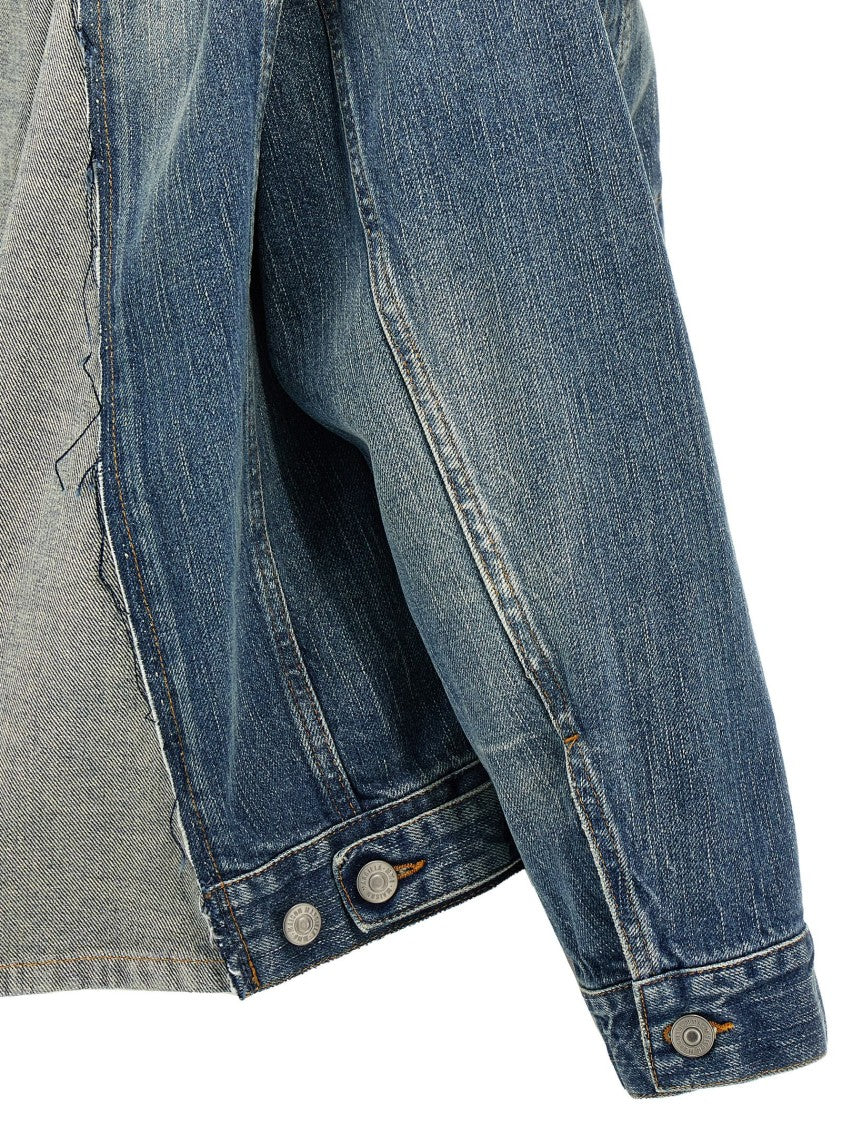 Mm6 By Maison Margiela Layered Denim Jacket With Unique Back Design
