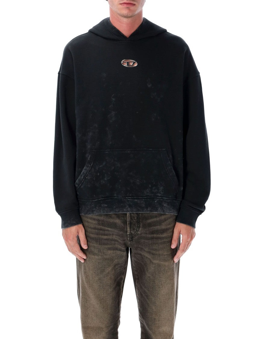 Diesel S-Boxt-Hood-T10 Relaxed-Fit Black Hooded Sweatshirt