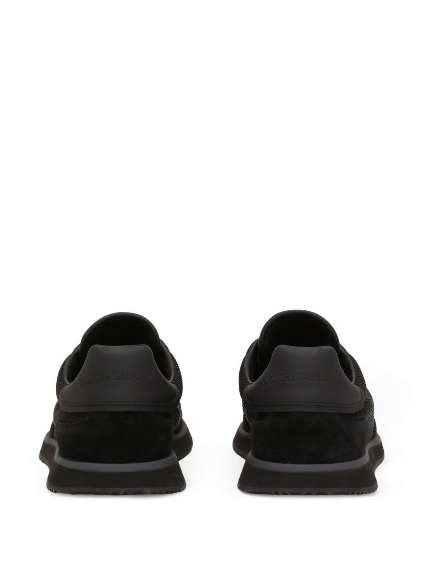 Dolce & Gabbana Bi-Color Suede Sneakers With Mesh Paneling