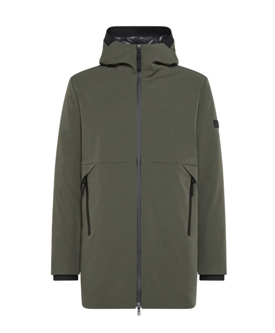 Peuterey Full-Length Zip Hooded Jacket In Stretch Nylon