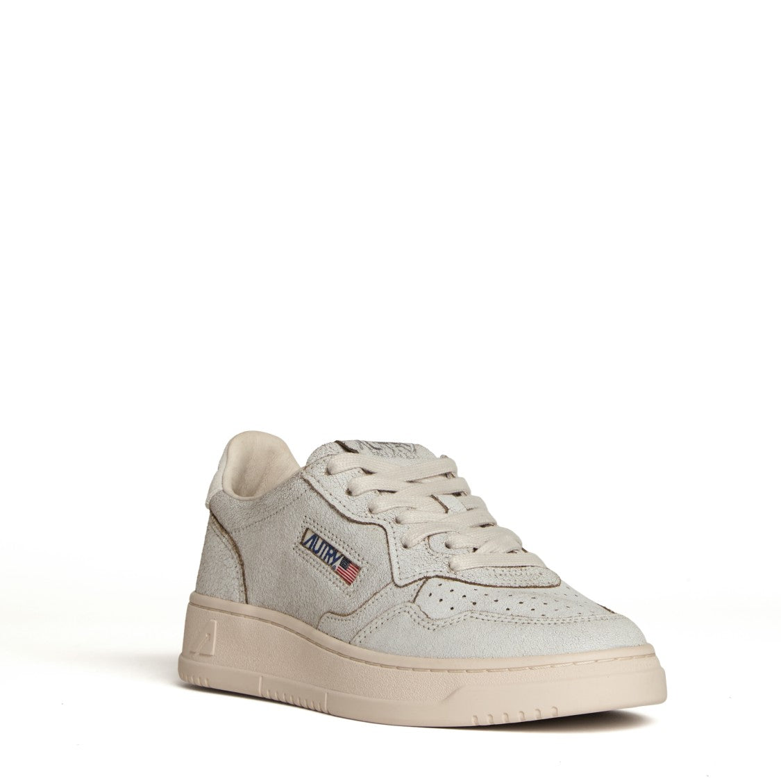 Autry Low-Top Leather Sneakers With Pink Accents