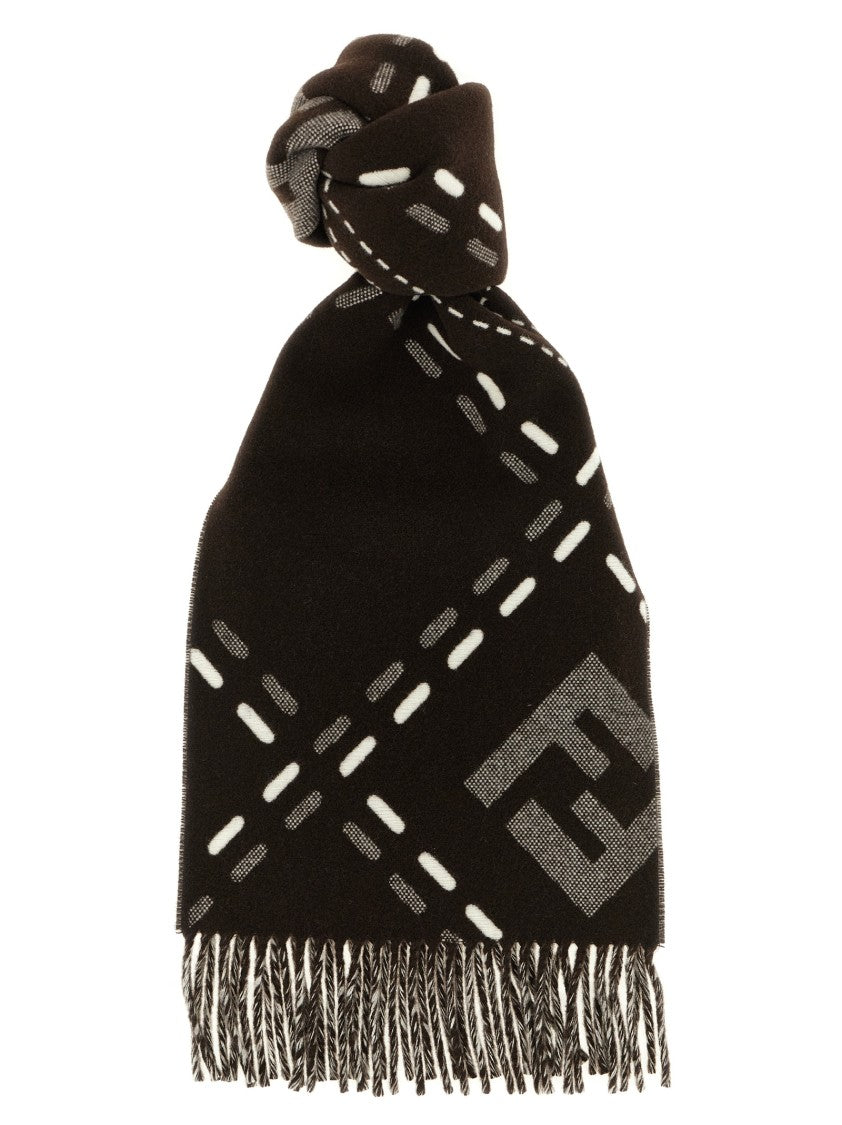 Fendi Selleria Macro Check Wool Scarf