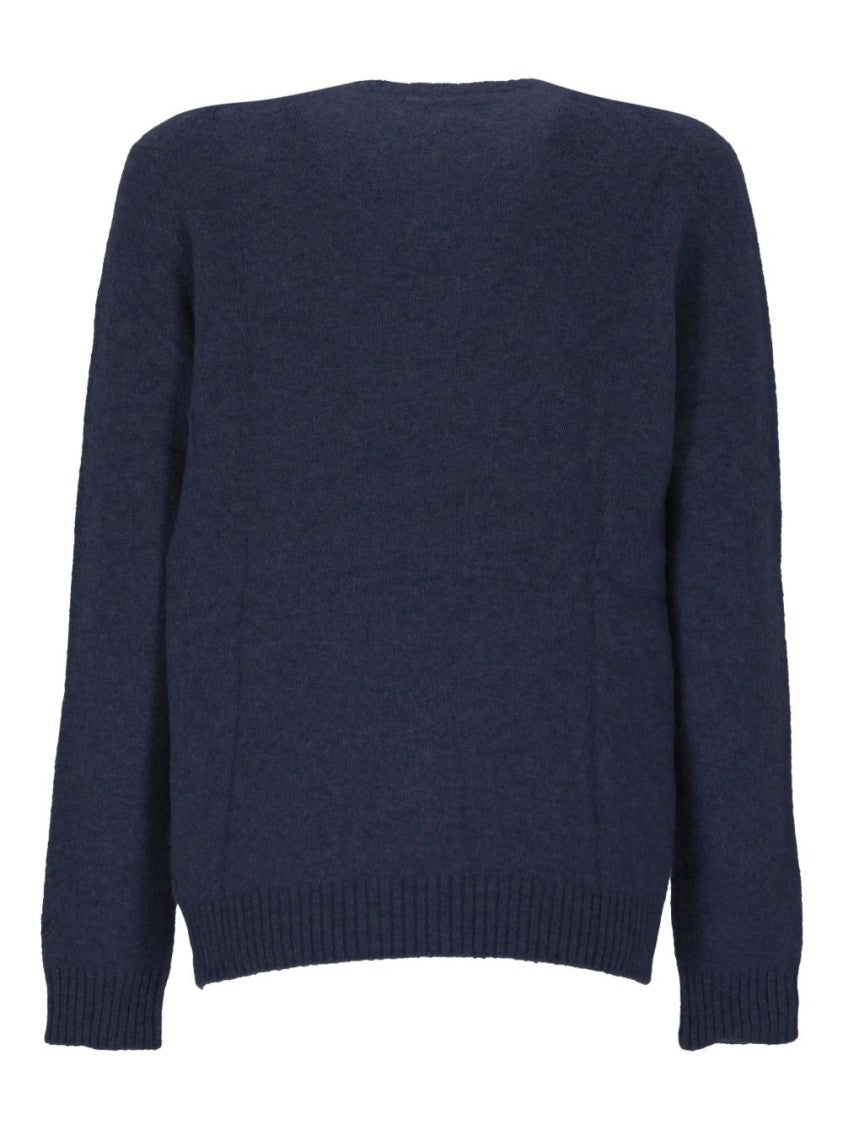 Mc2 Saint Barth Classic Crew Neck Sweater In Deep Navy Blue